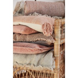 ib laursen housse de coussin velours carree 50 x 50 cm rose 6230-64