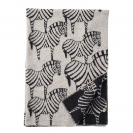 plaid zebres laine agneau bio klippan beige noir