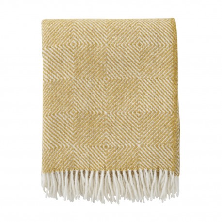 plaid laine agneau classique chic jaune klippan gooseye