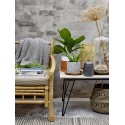 bloomingville plaid coton recycle bleu franges