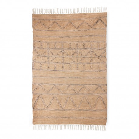 hk living tapis plastique recycle tisse main beige