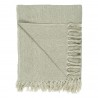 plaid coton uni ecru creme franges ib laursen 130 x 160 cm