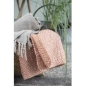 plaid coton uni ecru creme franges ib laursen 130 x 160 cm