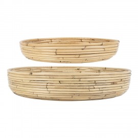 Plateau de cuisine rond rotin IB Laursen (set de 2)