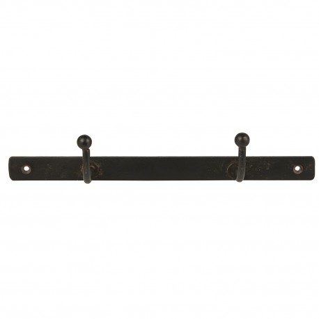 ib laursen petit porte-manteau mural 2 pateres vintage metal noir