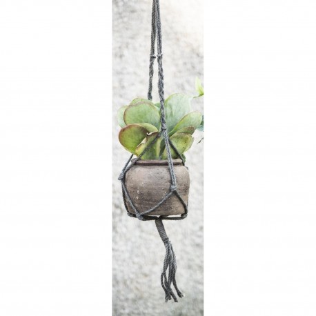 macrame suspension pour plante jute gris perles ib laursen