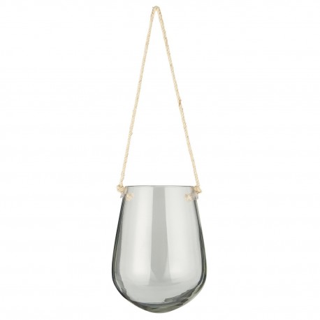 porte plantes pot verre transparent a suspendre corde jute ib laursen