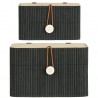 jolie de boite de rangement bois bambou noir ib laursen set de 2