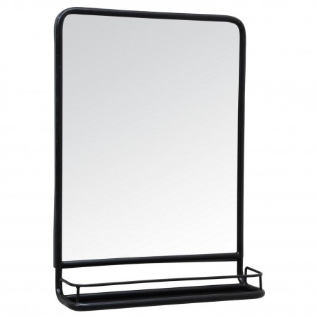 Miroir mural vintage rétro métal noir étagère IB Laursen