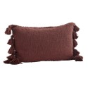 madam stoltz housse coussin salon pompons coton rouge bordeaux henne