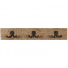 portemanteau mural rustique bois metal noir ib laursen