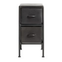 table de chevet industrielle metal noir rangement 2 tiroirs muubs