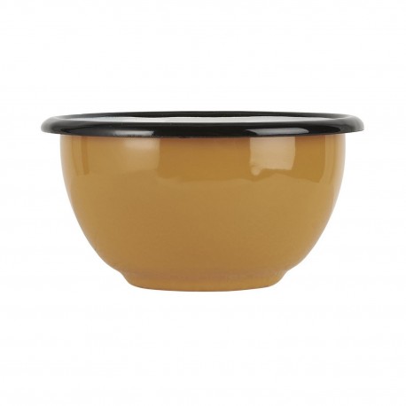 petit bol emaille vintage jaune moutarde ib laursen