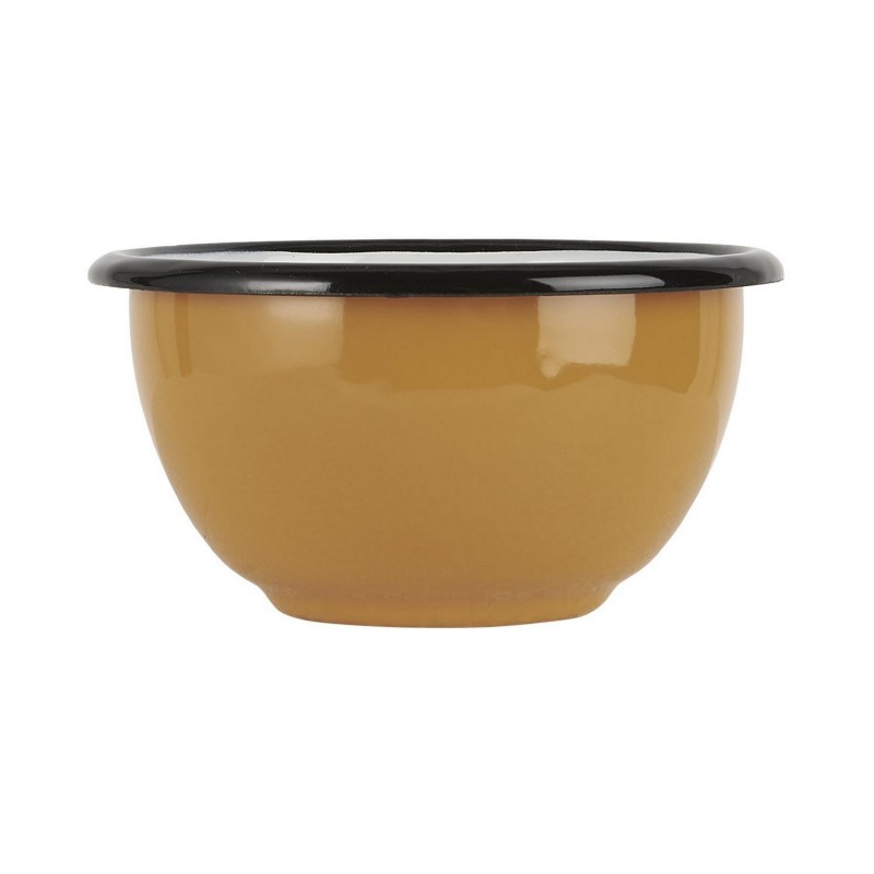 petit bol emaille vintage jaune moutarde ib laursen