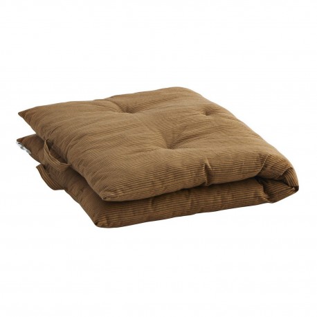madam stoltz matelas de banc banquette coton marron fines rayures