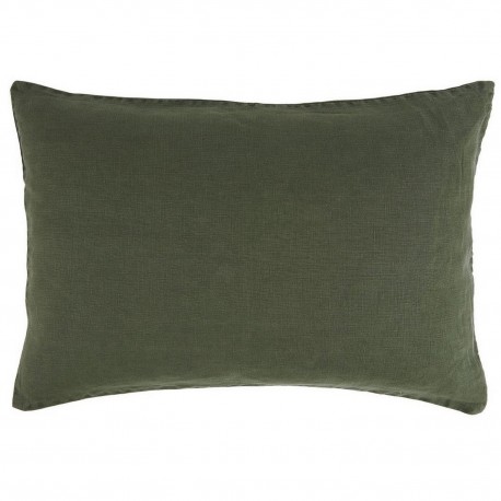 ib laursen housse de coussin lin rectangulaire vert fonce 6201-55