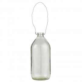 Vase verre bouteille suspendu fil de fer IB Laursen
