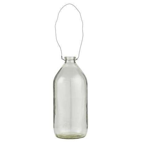 Vase verre bouteille suspendu fil de fer IB Laursen