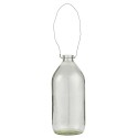 Vase verre bouteille suspendu fil de fer IB Laursen