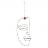 madam stoltz sculpture decoration en fil de fer a suspendre visage
