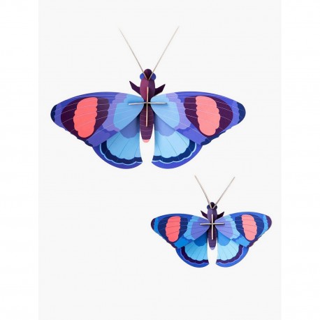 papillons geant xl paon bleu decoration murale studio roof deluxe