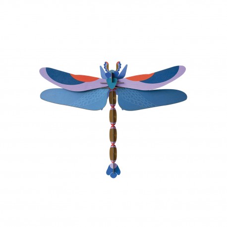 studioroof libellule murale decoration carton bleu