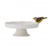 plat a gateau sur pied gres blanc oiseau bloomingville tweet
