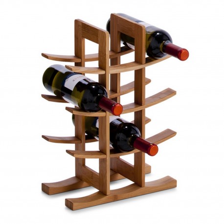 range bouteilles de vin bois bambou 12 bouteilles zeller