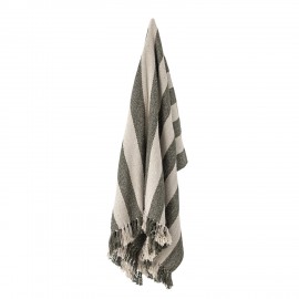 plaid coton recycle vert rayures bloomingville jodina