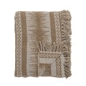 plaid coton recycle naturel beige marron bloomingville marmi