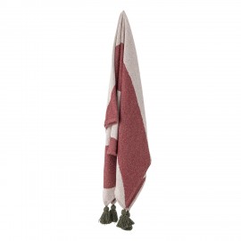 plaid coton recycle rouge bloomingville jolly