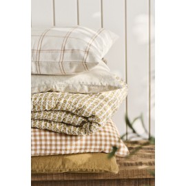 housse de coussin coton grands carreaux marron ib laursen