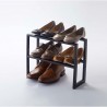 etagere a chaussures compacte extensible acier  noir yamazaki line