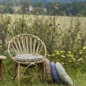 coussin de chaise rond vert carreaux vintage madam stoltz