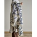 plaid coton recycle bleu bloomingville alk