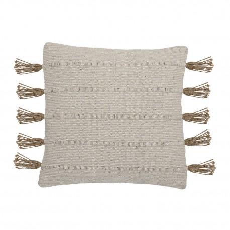 coussin salon coton recycle beige naturel bloomingville ensar