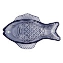 petite assiette poisson verre bleu fonce ib laursen