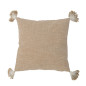 coussin canape beige naturel pompons coton bloomingville siff