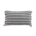 coussin salon rectangulaire bleu coton franges bloomingville atitki