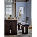 coussin salon rectangulaire bleu coton franges bloomingville atitki