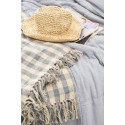 plaid coton vichy carreaux bleu clair ib laursen