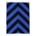 plaid chic laine merinos larges rayues bleu noir klippan angle