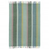 plaid chaud doux laine agneau degrade vert raye franges klippan birka