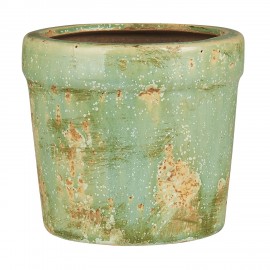 petit cache pot vieilli vert ceramique ib laursen
