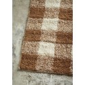 tapis de bain tufte a carreaux coton marron madam stoltz