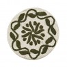 tapis de bain rond tufte coton imprime vert madam stoltz