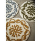 tapis de bain chic rond coton jaune moutarde madam stoltz