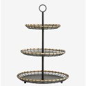 corbeille a fruits 3 etagere metal noir bois design nordal hana