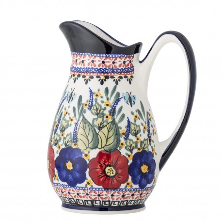 pichet floral gres fleurs peint bloomingville florist