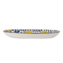 plat de service ovale gres citrons jaune bleu bloomingville maxima